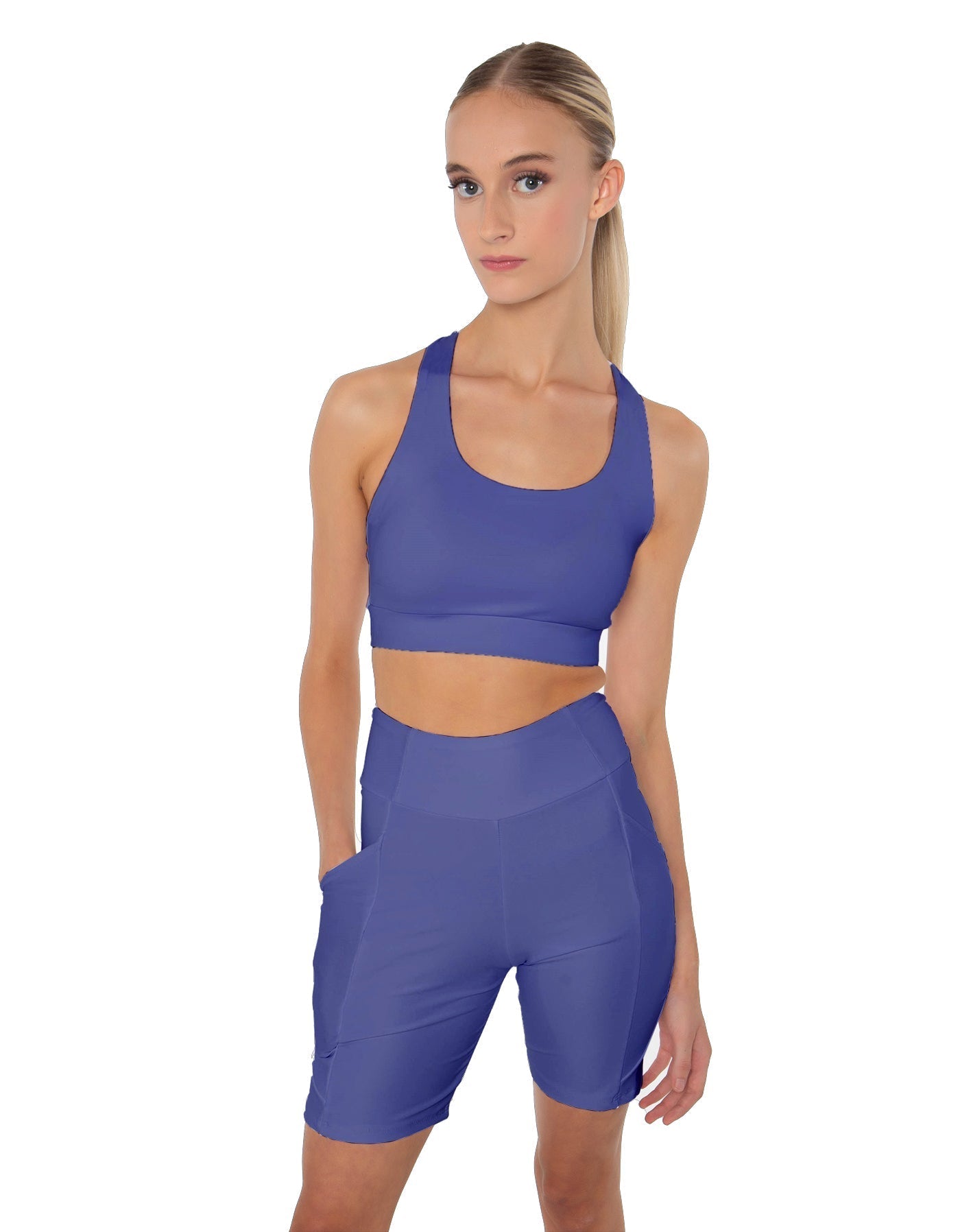 Solid Lycra Scoop Neck Spaghetti Strap Crop