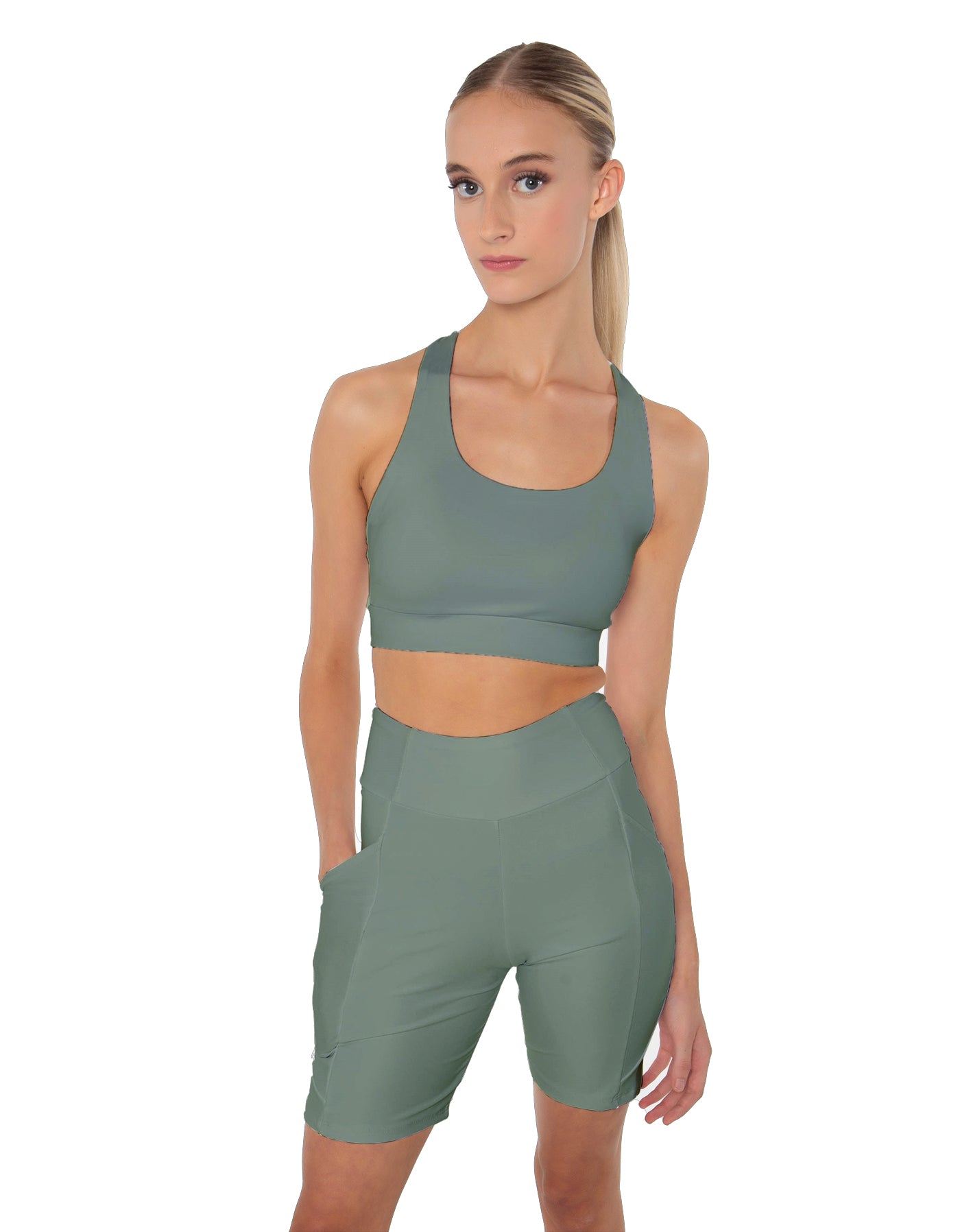 Solid Lycra Scoop Neck Spaghetti Strap Crop