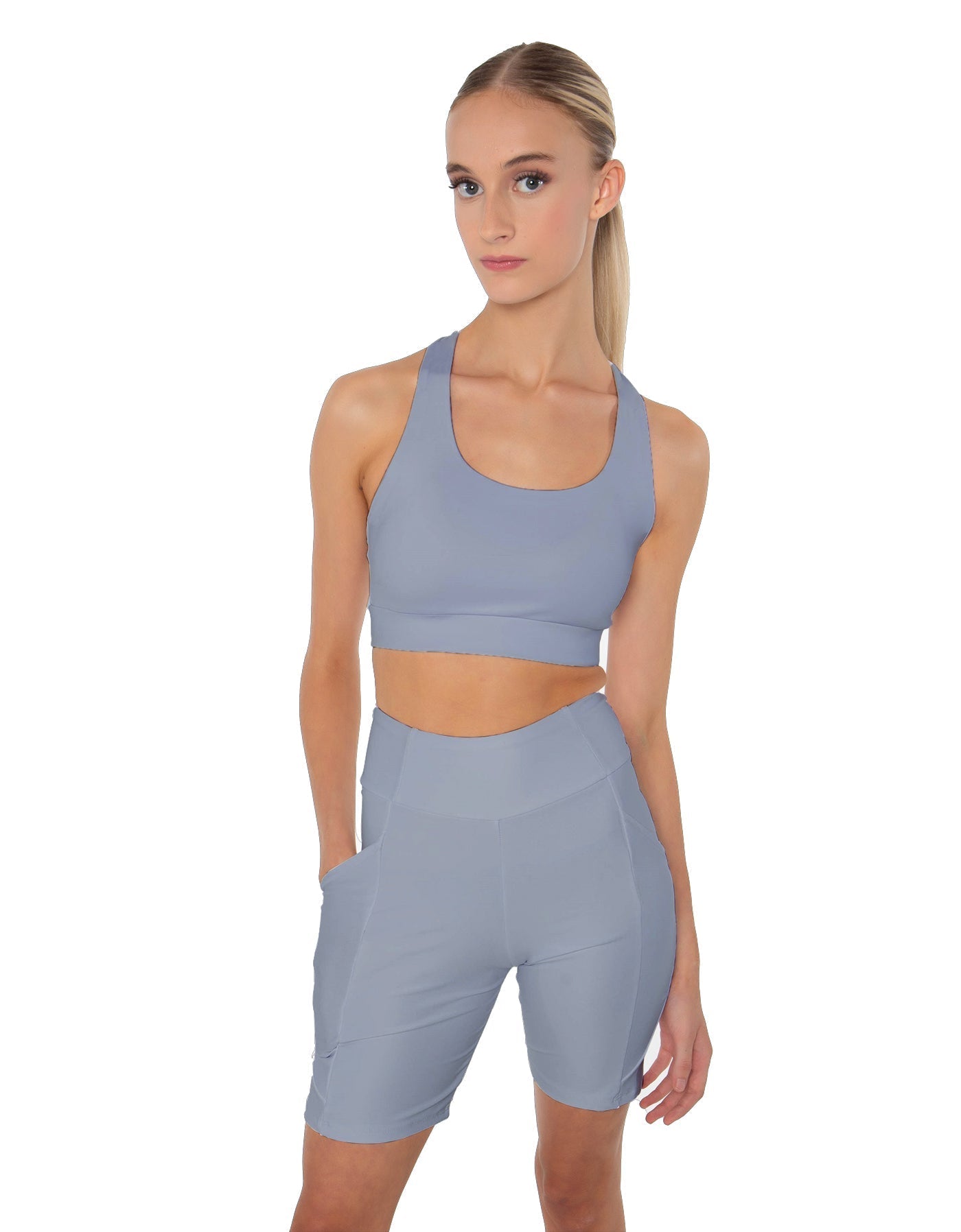 Solid Lycra Scoop Neck Spaghetti Strap Crop