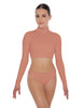 Solid Lycra TNeck LS Crop Top Triangle Back