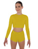 Solid Lycra LS Crop Top Triangle Back