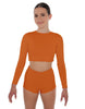 Solid Lycra LS Crop Top Triangle Back