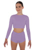 Solid Lycra LS Crop Top Triangle Back