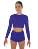 Solid Lycra LS Crop Top Triangle Back