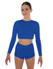 Solid Lycra LS Crop Top Triangle Back