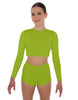 Solid Lycra LS Crop Top Triangle Back
