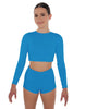 Solid Lycra LS Crop Top Triangle Back
