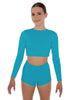 Solid Lycra LS Crop Top Triangle Back