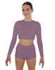 Solid Lycra LS Crop Top Triangle Back