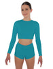 Solid Lycra LS Crop Top Triangle Back