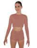 Solid Lycra LS Crop Top Triangle Back