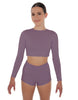Solid Lycra LS Crop Top Triangle Back