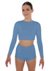 Solid Lycra LS Crop Top Triangle Back