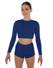 Solid Lycra LS Crop Top Triangle Back