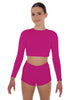 Solid Lycra LS Crop Top Triangle Back