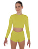 Solid Lycra LS Crop Top Triangle Back