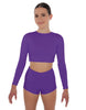 Solid Lycra LS Crop Top Triangle Back