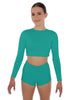 Solid Lycra LS Crop Top Triangle Back