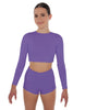 Solid Lycra LS Crop Top Triangle Back