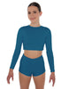 Solid Lycra LS Crop Top Triangle Back
