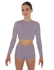 Solid Lycra LS Crop Top Triangle Back