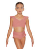 Solid Lycra Sweetheart Crop Top Gather Sleeve