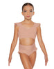Solid Lycra Sweetheart Crop Top Gather Sleeve