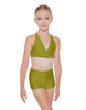 Solid Lycra V Bra with Ruffles