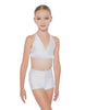 Solid Lycra V Bra with Ruffles