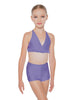 Solid Lycra V Bra with Ruffles