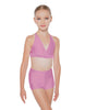 Solid Lycra V Bra with Ruffles