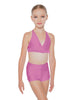 Solid Lycra V Bra with Ruffles