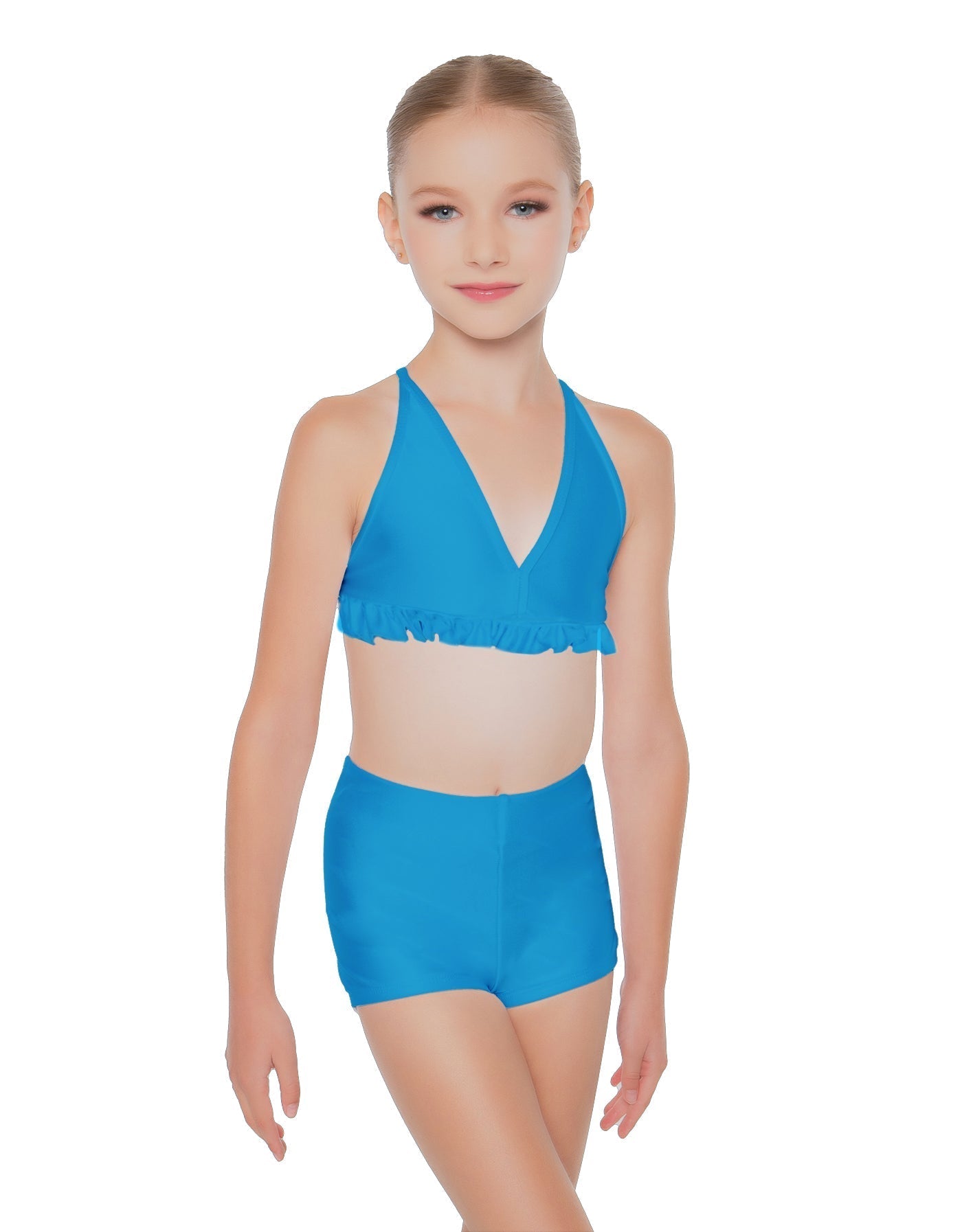 Solid Lycra V Bra with Ruffles