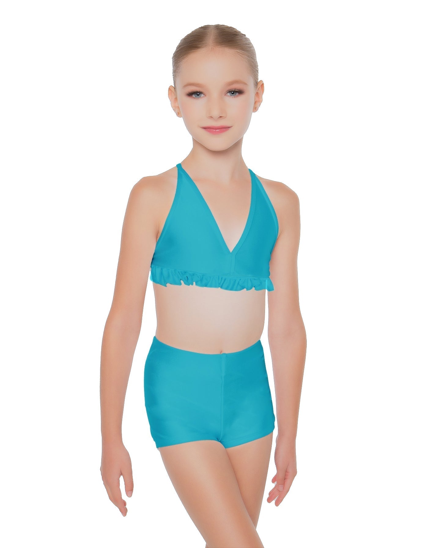 Solid Lycra V Bra with Ruffles