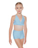 Solid Lycra V Bra with Ruffles