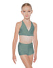 Solid Lycra V Bra with Ruffles
