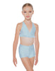 Solid Lycra V Bra with Ruffles
