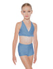 Solid Lycra V Bra with Ruffles
