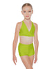 Solid Lycra V Bra with Ruffles