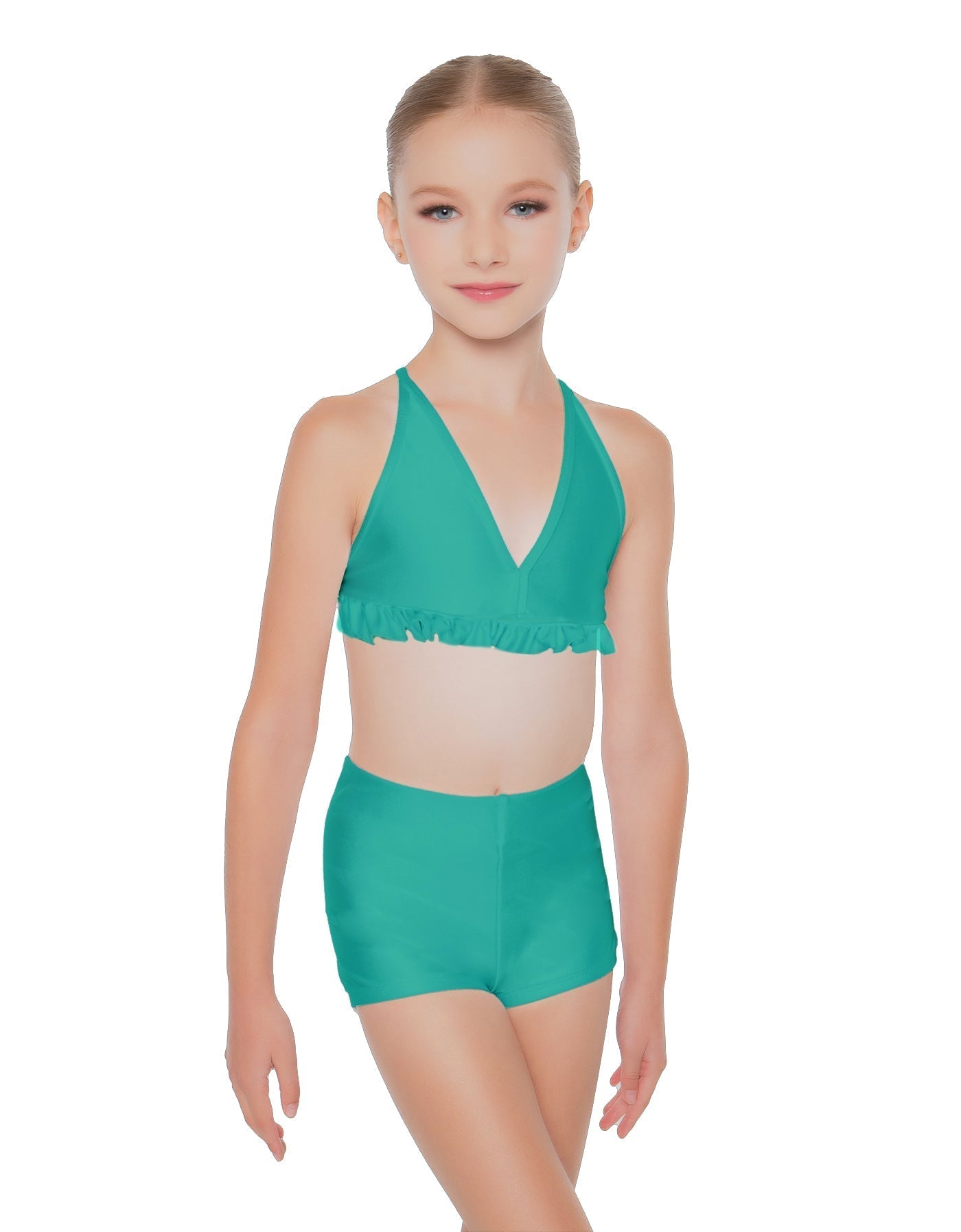 Solid Lycra V Bra with Ruffles