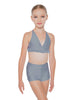 Solid Lycra V Bra with Ruffles