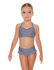 Solid Lycra Halter Sweetheart Bra with Ruffle