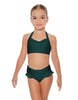 Solid Lycra Halter Sweetheart Bra with Ruffle