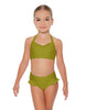 Solid Lycra Halter Sweetheart Bra with Ruffle