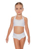 Solid Lycra Halter Sweetheart Bra with Ruffle