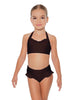 Solid Lycra Halter Sweetheart Bra with Ruffle