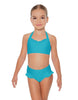 Solid Lycra Halter Sweetheart Bra with Ruffle