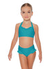 Solid Lycra Halter Sweetheart Bra with Ruffle