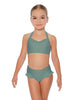 Solid Lycra Halter Sweetheart Bra with Ruffle