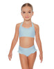 Solid Lycra Halter Sweetheart Bra with Ruffle